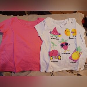 The Children's Place Pink and White Short Sleeve Tees
